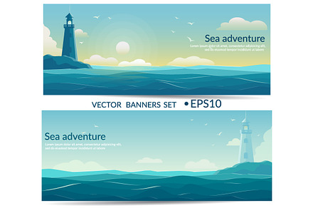 Blue sea banners