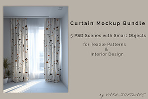 Curtain Mockup Set – 5 PSD Scenes, a Household Mockup by Vika_Softlife