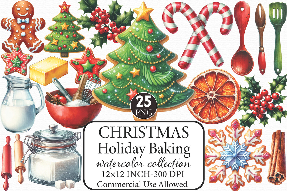 Christmas Holiday Baking Clipart, an Illustration by Libby Wishes (Photo 1 of 9)
