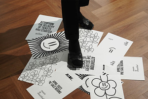 Posters On The Floor Mockup