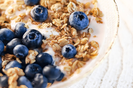 Breakfast idea and delicious food, breakfast cereal grains with, a Food & Drink Photo by Anneleven