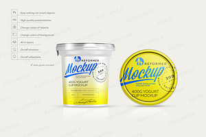 Yogurt Cup Mockup 400g