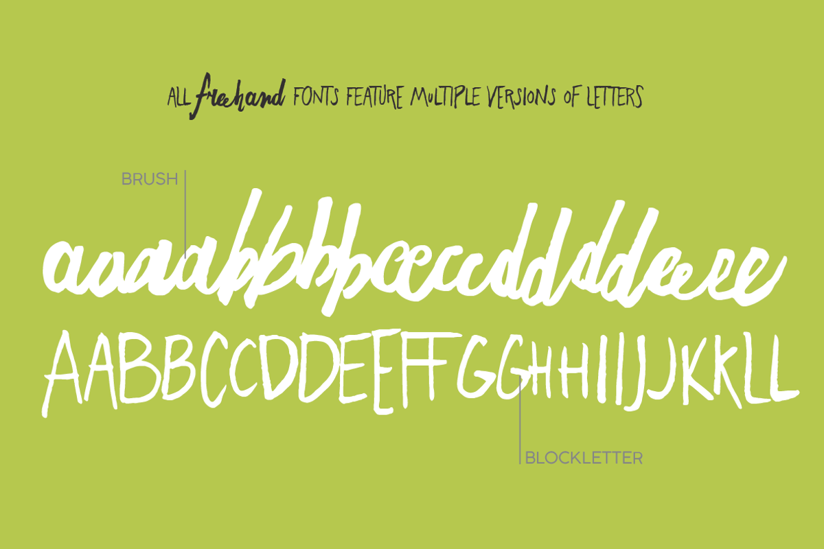 Freehand Brush - 4 Fonts + icons preview 4