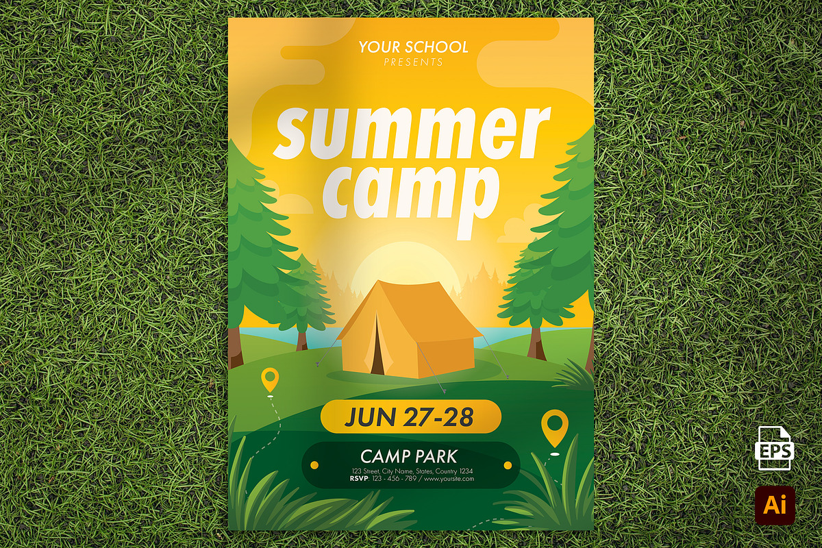 Summer Camp Flyer, a Flyer Template by Aarley Kaiven (Photo 2 of 2)