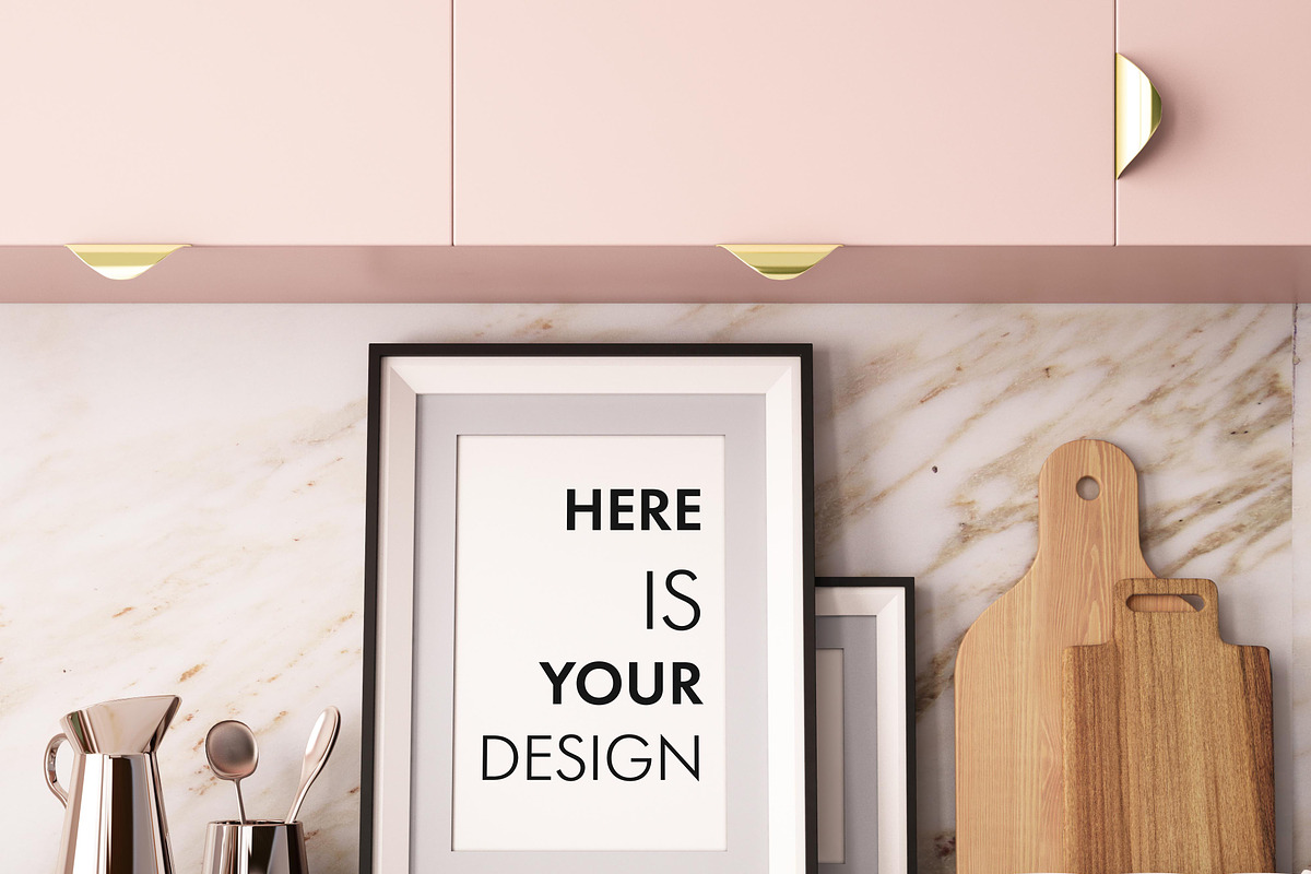 10 Mockups posters in the kitchen, a Print Template by FilL239 (Photo 9 of 11)