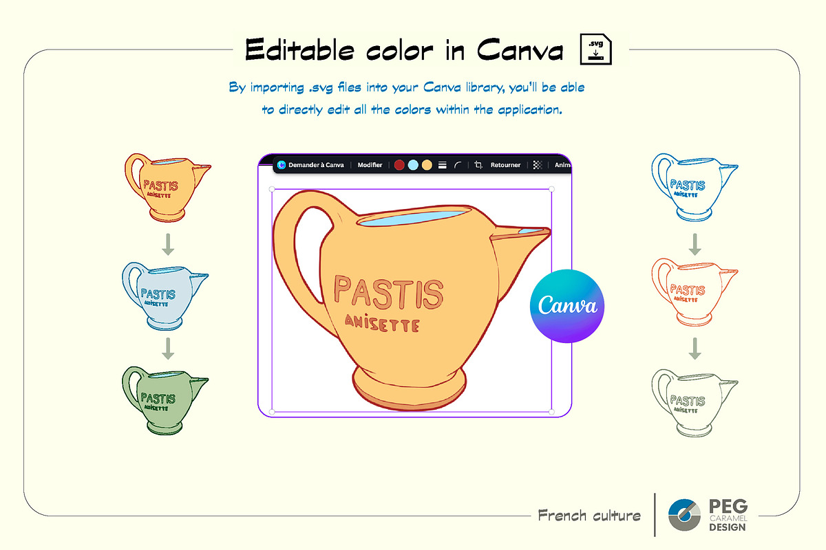 Pastis French Culture Illustrations, a Food Illustration by Peg Design (Photo 3 of 6)