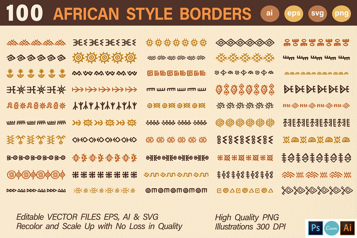 African Shapes Borders Atelier +SVG, an Object Graphic by Katrinelly (Photo 6 of 11)