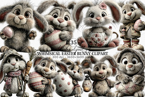 Whimsical Easter Bunny Clipart PNG, a Seasonal Illustration by Canvas Craft