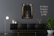 Gold Black Art Deco Wall Art Posters, an Illustration by VectorPanther (Thumbnail 5 of 8)