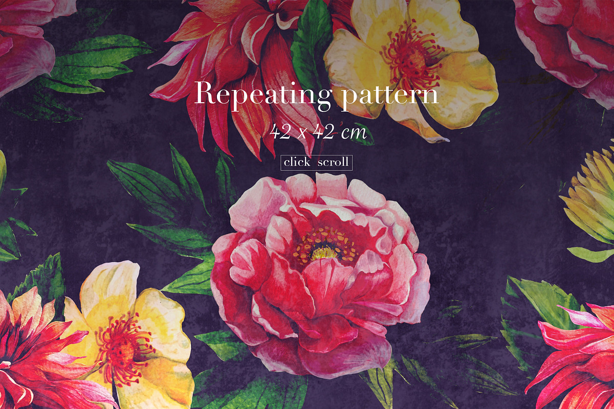 Summer flowers seamless pattern, a Pattern Graphic by Yana Dobrik (Photo 2 of 11)
