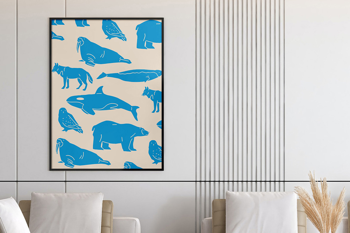 Winter Animals Linocut Clipart, an Illustration by ClayStudio (Photo 5 of 7)