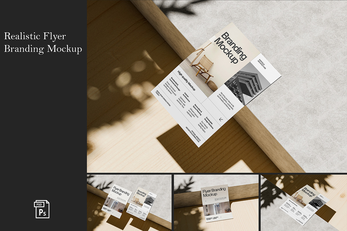 Realistic Flyer Branding Mockup, an Advertising Mockup by SimpangGraphics (Photo 1 of 5)