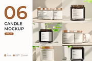 Amber glass candle mockup bundle, a Packaging Mockup by mockupocka (Thumbnail 1 of 9)