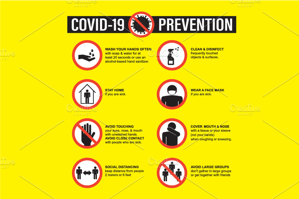Covid-19 prevention, infographic, a Healthcare Illustration by naum_studio