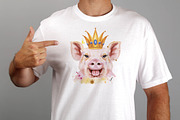 Cute watercolor smiling pig, an Animal Illustration by Watercolor fantasy (Thumbnail 3 of 4)
