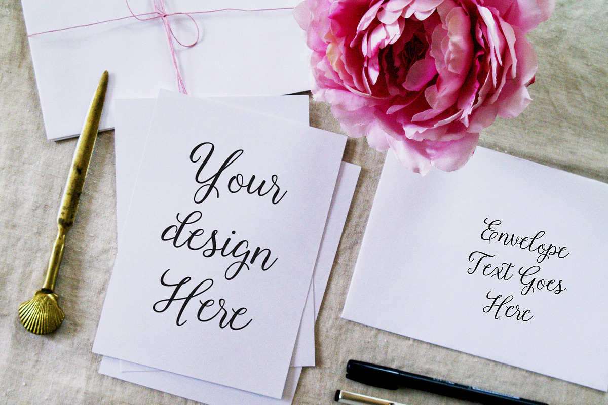 Styled a7 invitation mockup stock photo, a Business Photo by Prim + Pretty Creative (Photo 2 of 3)