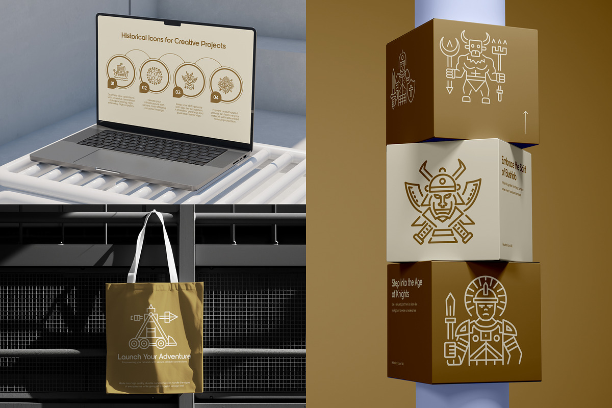 Historical Icons Set, an Outline Icon by Prosymbols (Photo 4 of 8)