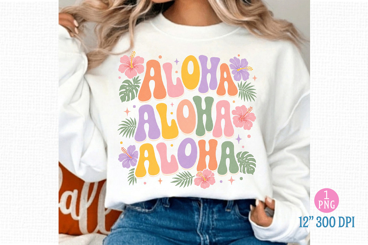 Boho Retro Aloha Aloha Summer PNG, an Illustration by Dream Creation (Photo 1 of 7)