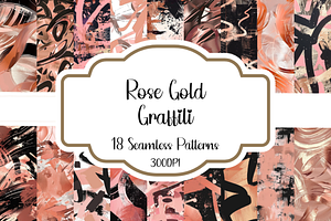 Rose Gold Graffiti Seamless Patterns