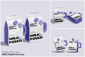 Milk Pouch Mockup, a Packaging Mockup by Unerispace