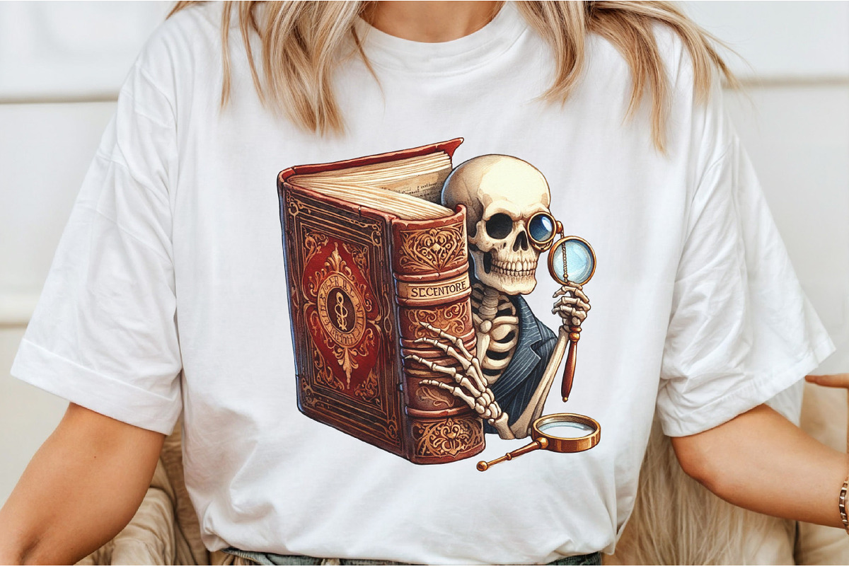 Funny Skeleton Peeking Bundle Clipar, an Icon by DreamCafeArt (Photo 2 of 7)