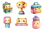 Kawaii School Clipart PNG, an Illustration by SinaCreation (Thumbnail 2 of 5)