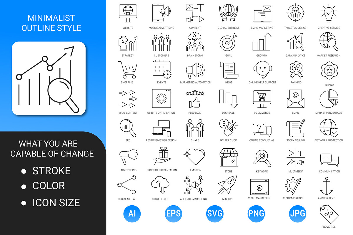 Digital Marketing outline icon set, an Outline Icon by Icons (Photo 2 of 3)