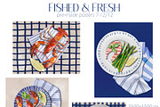 Fished & Fresh Seafood poster maker, a Food Illustration by Elena Dorosh (Thumbnail 10 of 18)