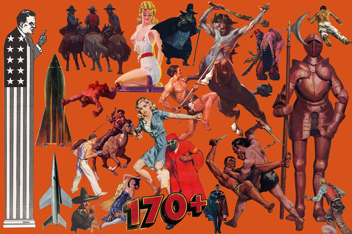 170+ Vintage Pulp Collage Elements, an Object Graphic by Lilithcollageart (Photo 5 of 10)