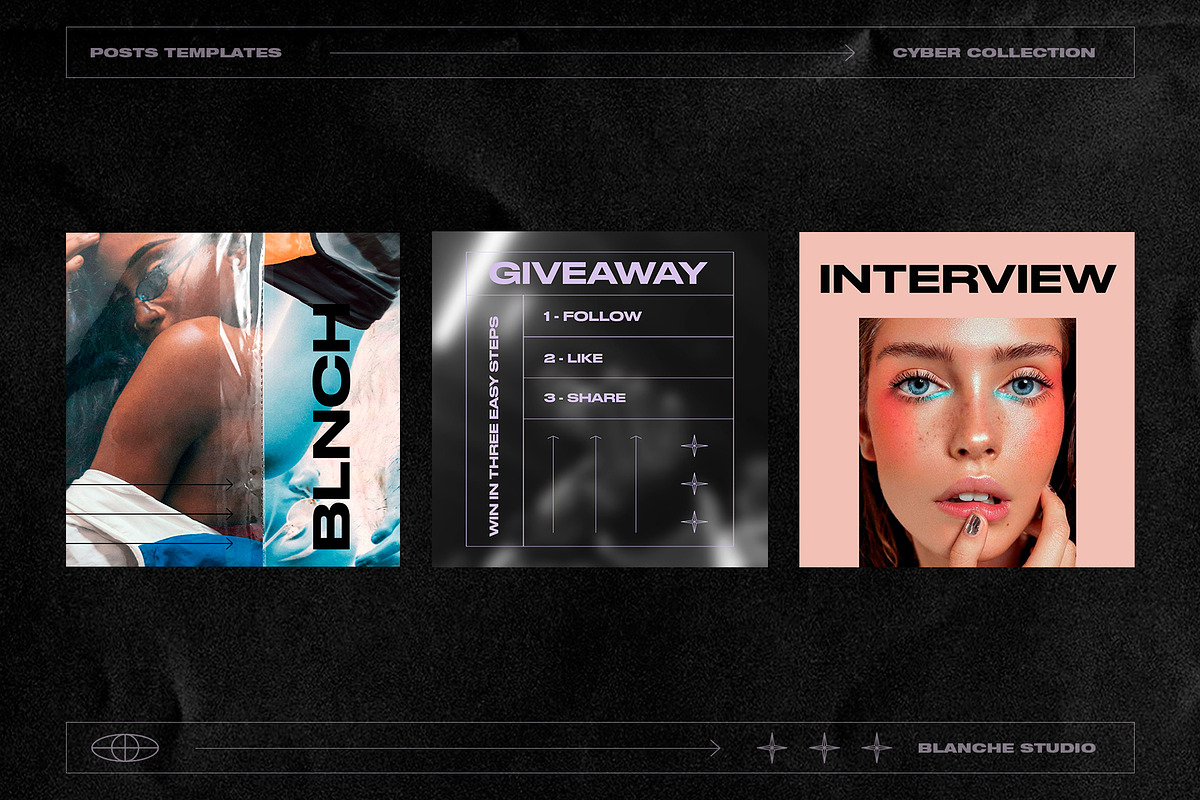 CYBERPUNK Instagram Templates, a Social Media Template by BlancheStudio (Photo 8 of 14)