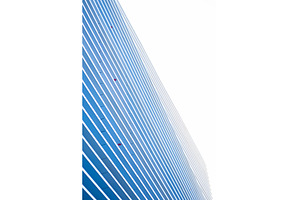 Modern skyscraper facade of blue, an Architecture Photo by volodymyrshtun13795