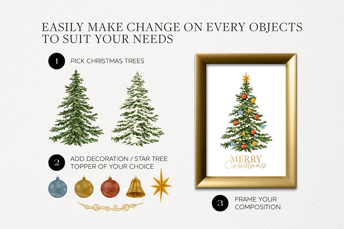 Christmas Watercolor Decorations, an Object Graphic by DesignerCandies (Photo 3 of 5)