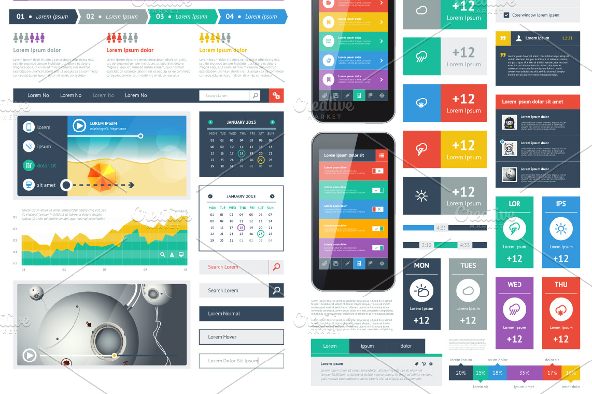 Elements of User Interface for Web., a Templates & Theme by fet