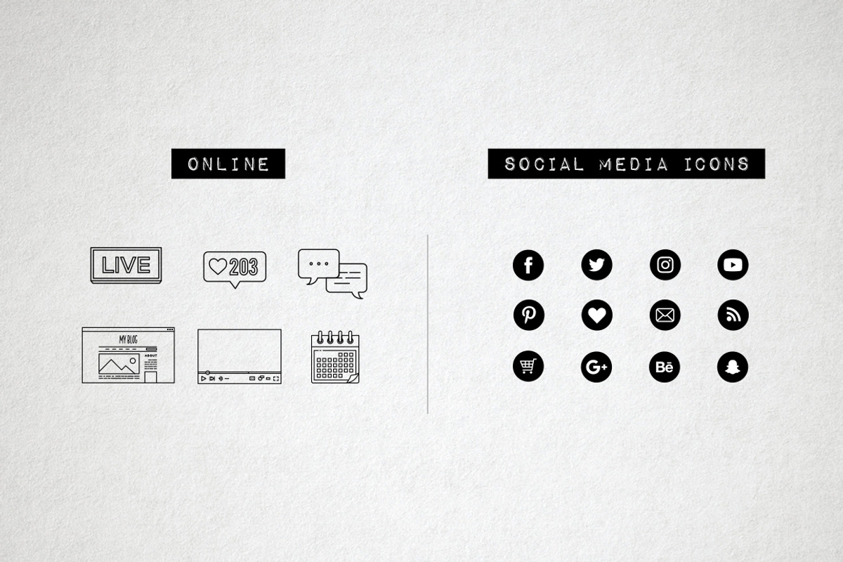 Blog Icons Pack - Social Media, an Outline Icon by Hatch Design Workshop (Photo 6 of 9)