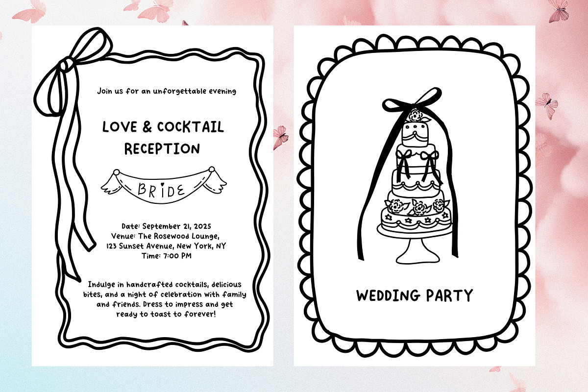 Whimsical wedding hand drawn clipart, a Decorative Illustration by Madiwaso (Photo 13 of 16)