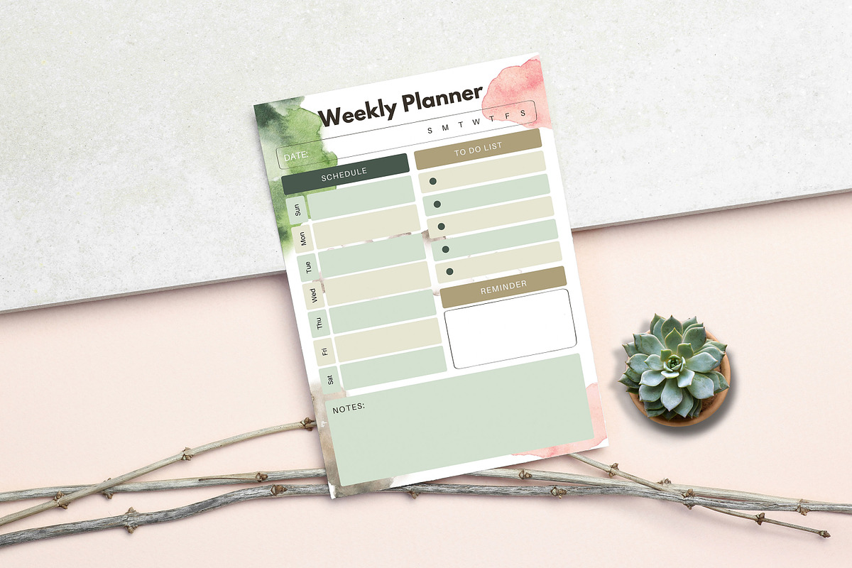 Canva Daily Weekly Monthly Planner, a Stationery Template by Ultimate Template Shop (Photo 3 of 6)