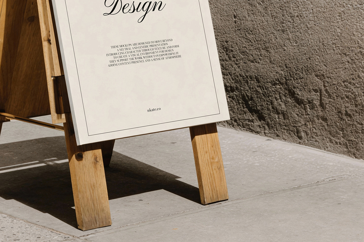 A1 Wooden A-Frame Sign Mockup, an Advertising Mockup by nkate (Photo 3 of 4)