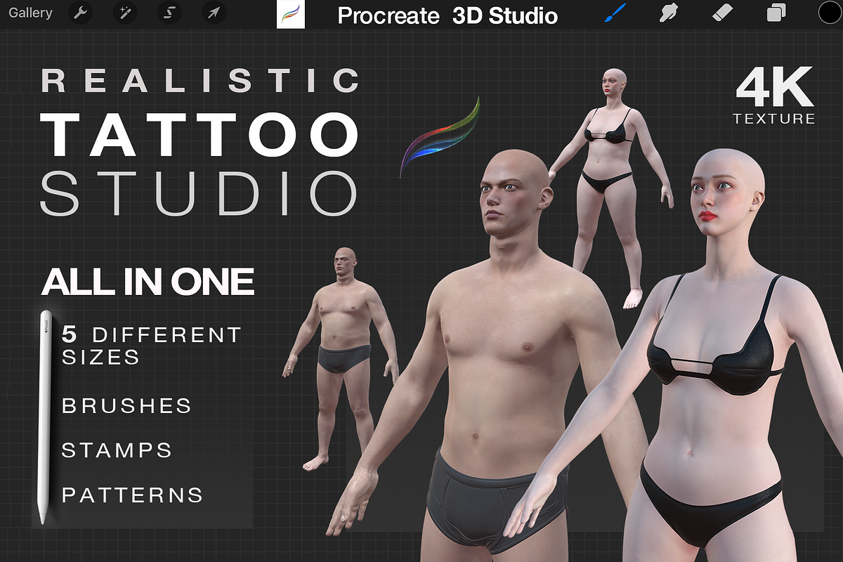 Tattoo Studio - Procreate 3d models, a Characters & Person 3D Model by Procreate3dStudio (Photo 1 of 6)