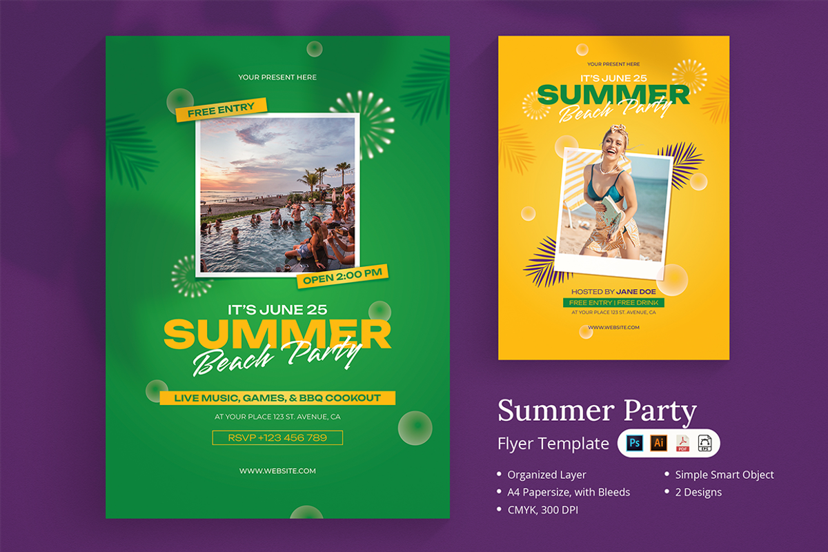 Judith - Summer Party Flyer, a Flyer Template by Lettha-Studio (Photo 1 of 4)
