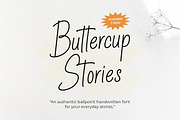 Buttercup Stories - Ballpoint Fonts, a Handwritten Font by Bluestype Studio (Thumbnail 1 of 8)