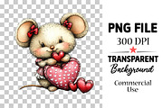 Whimsical Animals Valentine Day png, an Illustration by Watercolor design (Thumbnail 3 of 6)