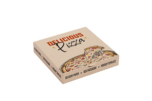 Pizza Box Packaging Paper Mockup