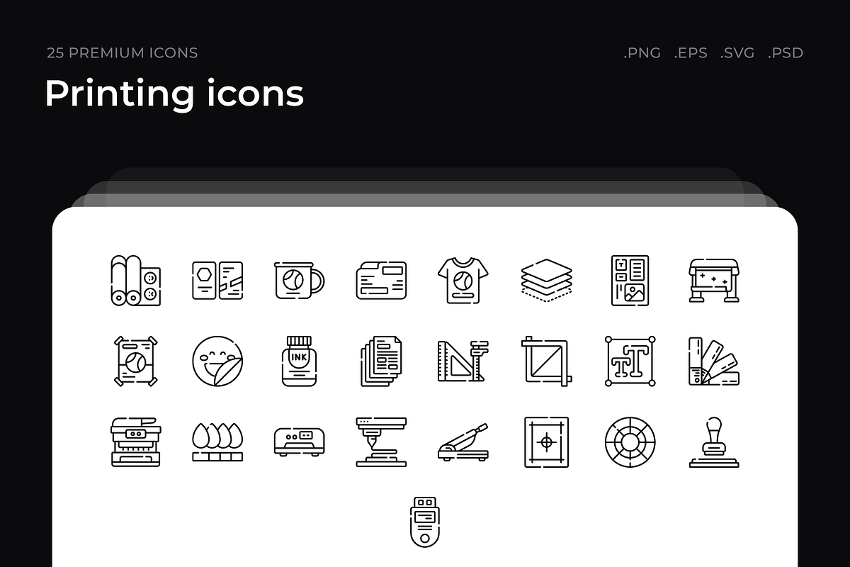 Printing icons, an Outline Icon by Wencory (Photo 1 of 2)