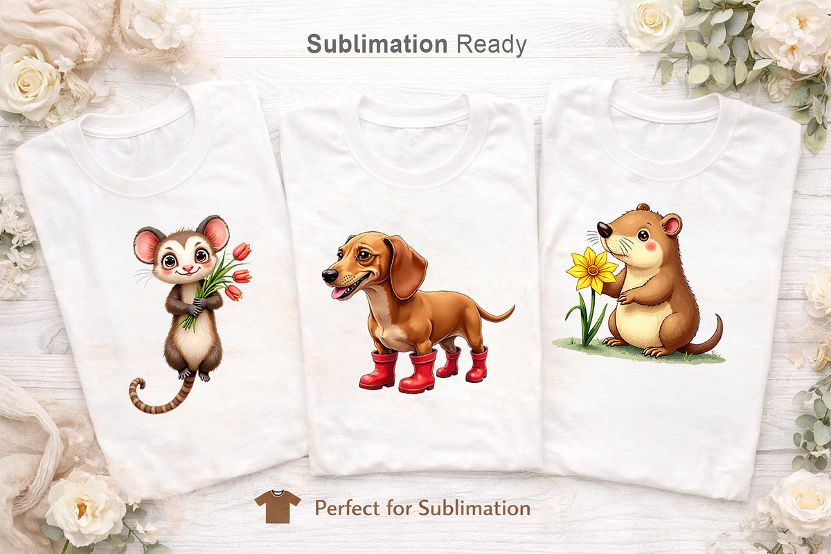 UglyCute Spring Watercolor Clipart, an Animal Illustration by Artnoy (Photo 7 of 8)