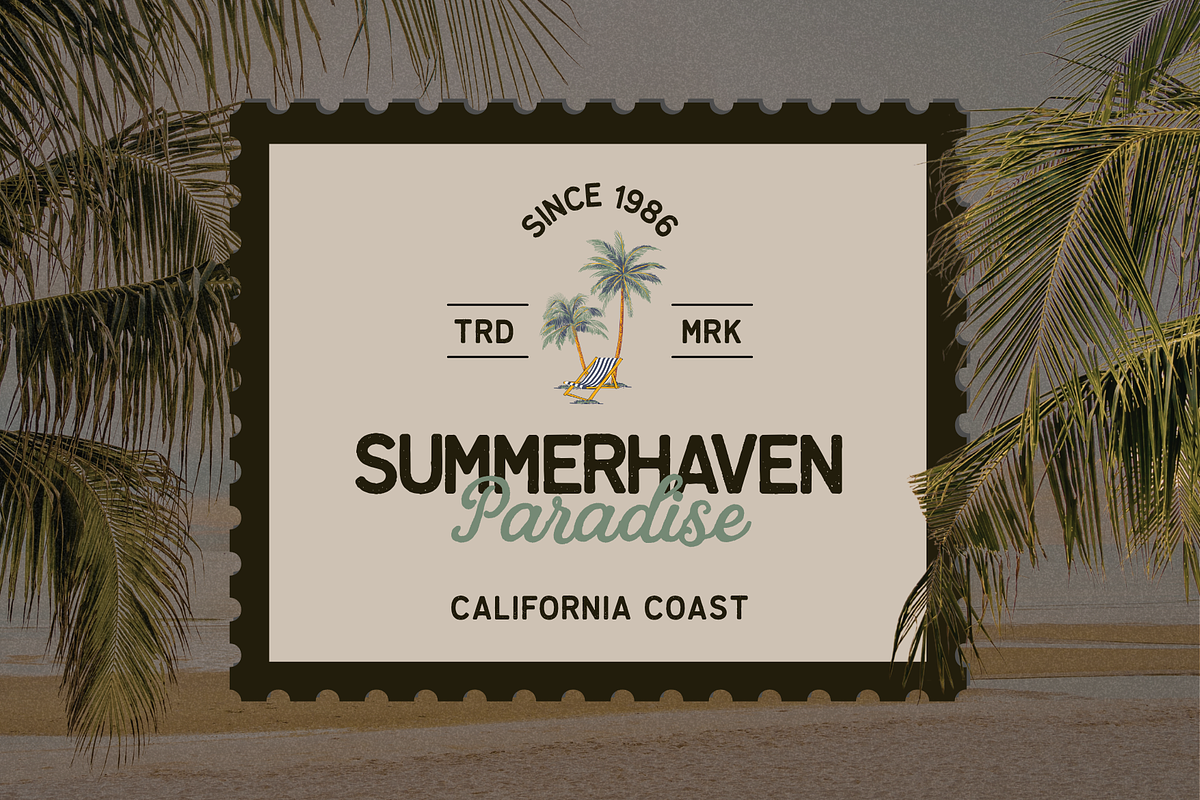 Palm Bay Social Vintage Summer Font, a Script Font by Creacy Studio (Photo 2 of 9)