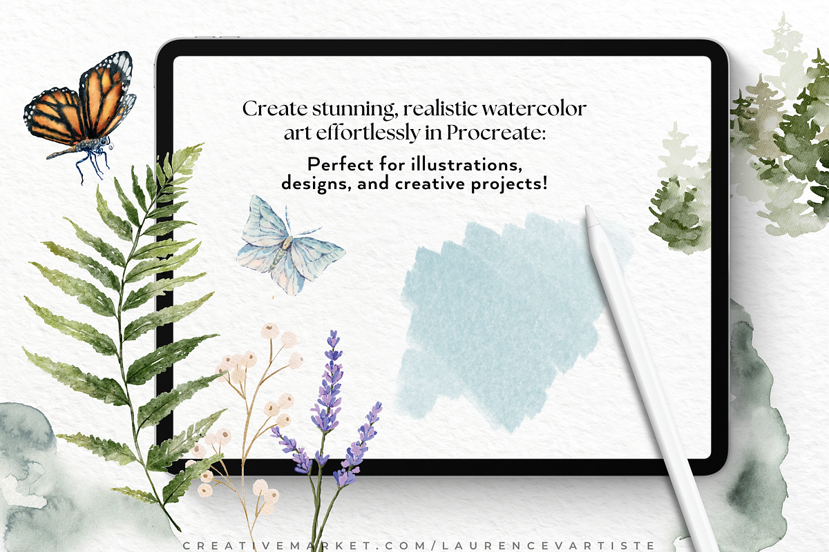 Procreate Watercolor Brushes, a Brush Add-On by LaurenceVArtiste (Photo 5 of 8)
