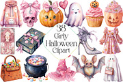 Watercolor Girly Halloween Clipart, an Illustration by DreamPrint404 (Thumbnail 1 of 5)