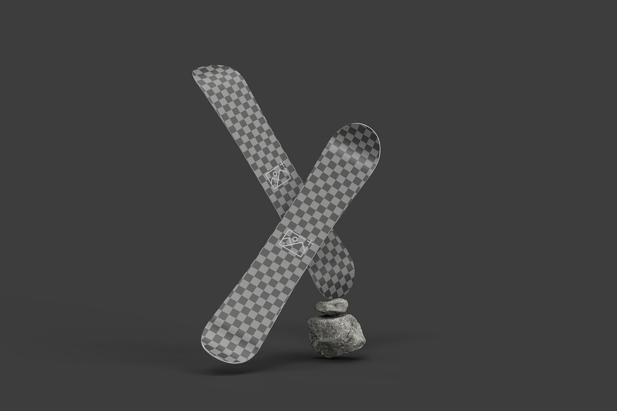 Snowboard Mockup Pack, a Product Mockup by fakhroo (Photo 2 of 5)