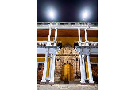 Colonial doorway at night in Granada, an Architecture Photo by Leonid Andronov