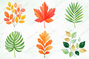 Watercolor Leaves Clipart Set, an Illustration by Creative Art (Thumbnail 2 of 10)